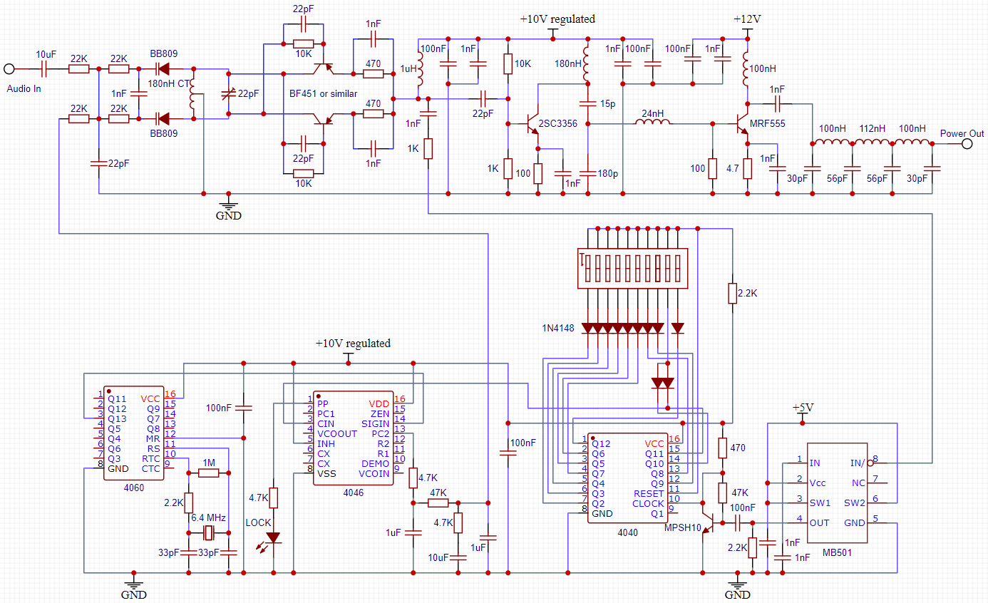 1 watt fm pll tx schematic