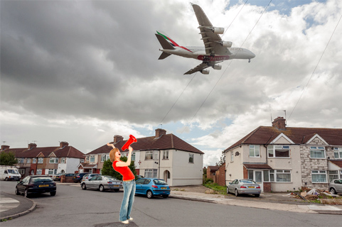 shouting at aircraft